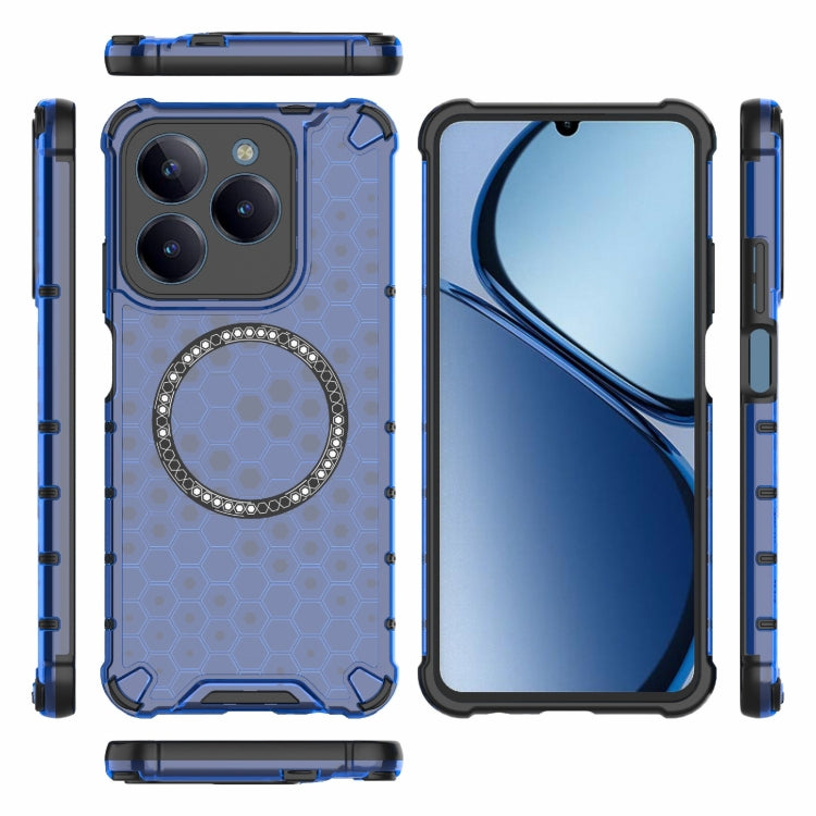 For Realme C61 Global Honeycomb Magnetic Ring Shockproof Phone Case