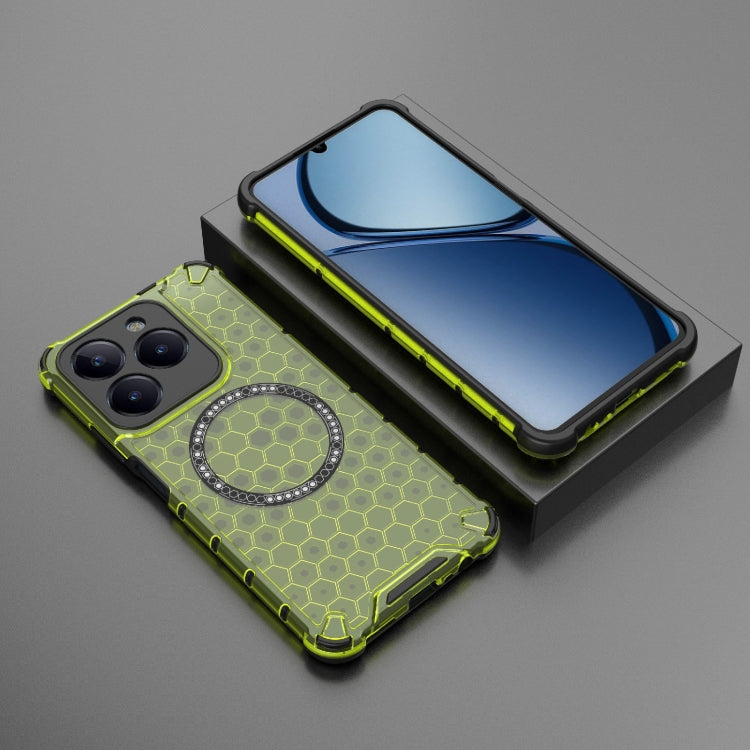 For Realme C61 Global Honeycomb Magnetic Ring Shockproof Phone Case