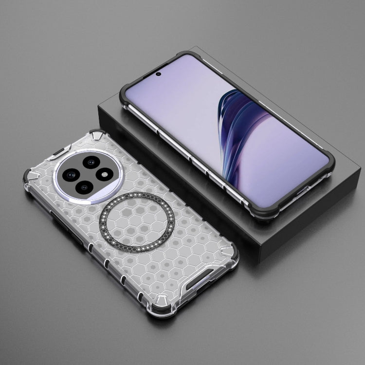 For Realme 13 Pro 5G Global Honeycomb Magnetic Ring Shockproof Phone Case