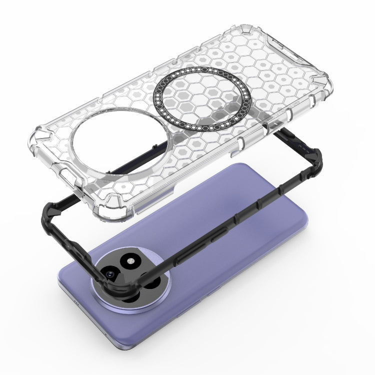 For Realme 13 Pro 5G Global Honeycomb Magnetic Ring Shockproof Phone Case