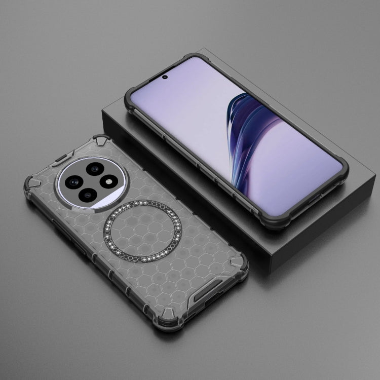 For Realme 13 Pro 5G Global Honeycomb Magnetic Ring Shockproof Phone Case