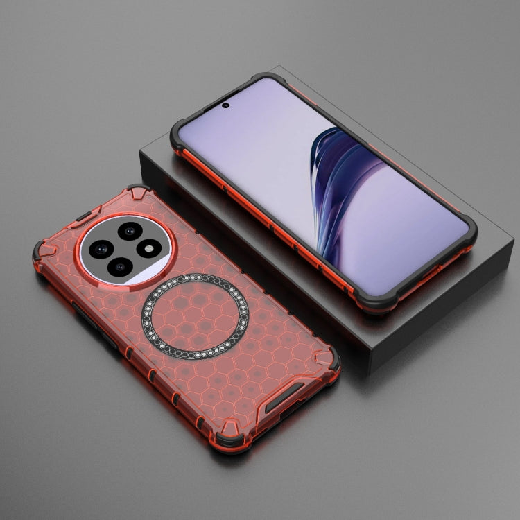 For Realme 13 Pro 5G Global Honeycomb Magnetic Ring Shockproof Phone Case