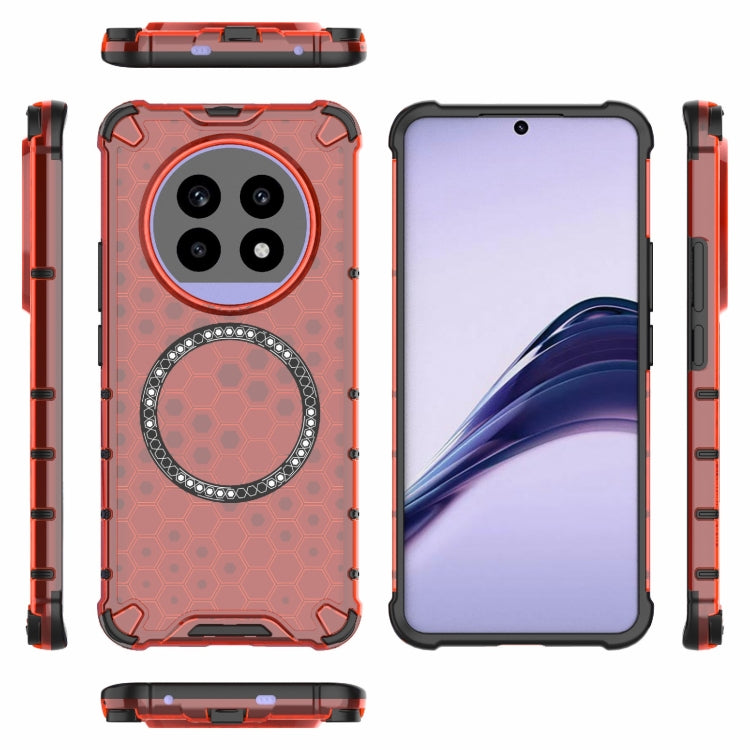 For Realme 13 Pro 5G Global Honeycomb Magnetic Ring Shockproof Phone Case