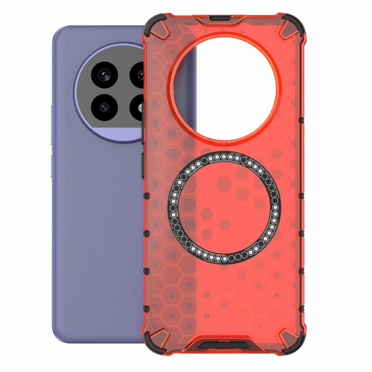 For Realme 13 Pro 5G Global Honeycomb Magnetic Ring Shockproof Phone Case