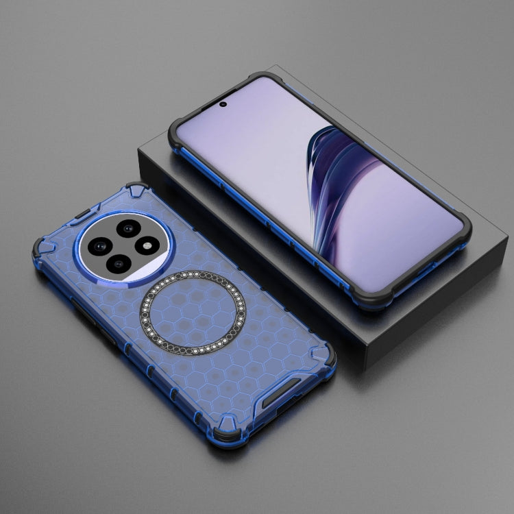 For Realme 13 Pro 5G Global Honeycomb Magnetic Ring Shockproof Phone Case