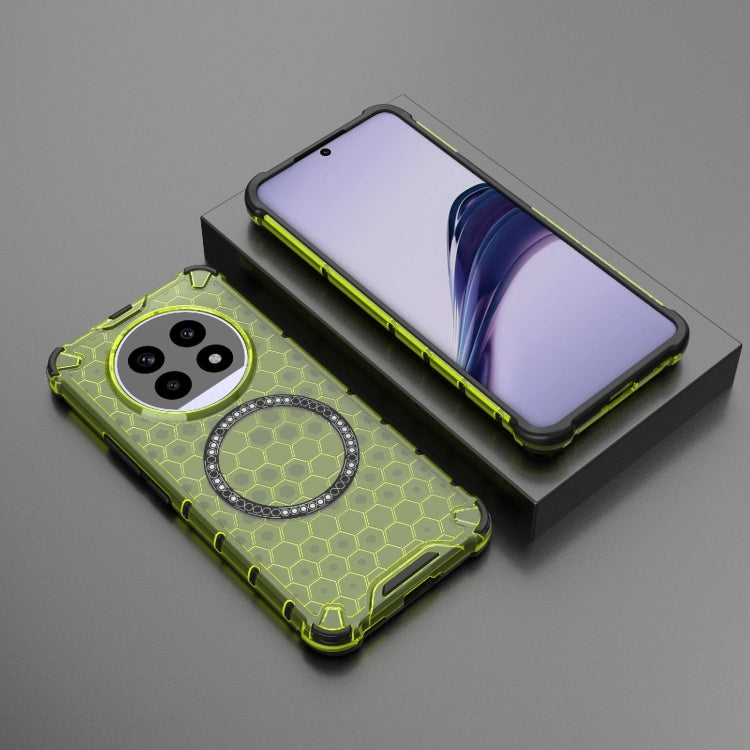 For Realme 13 Pro 5G Global Honeycomb Magnetic Ring Shockproof Phone Case