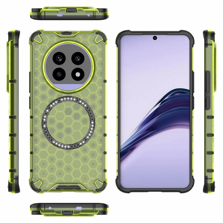 For Realme 13 Pro 5G Global Honeycomb Magnetic Ring Shockproof Phone Case