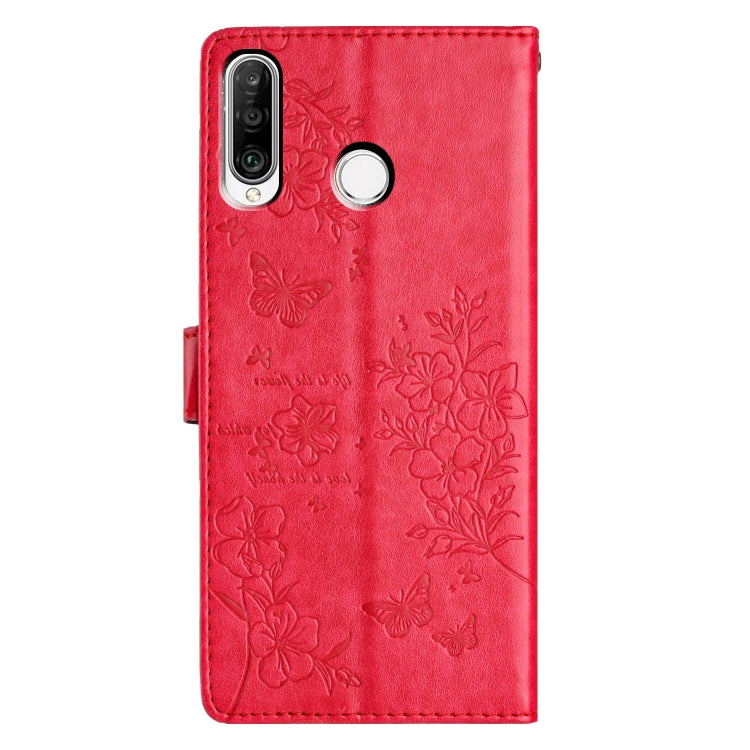 For Huawei P30 lite Butterflies And Flowers Leather Phone Case