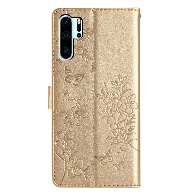 For Huawei P30 Pro Butterflies And Flowers Leather Phone Case