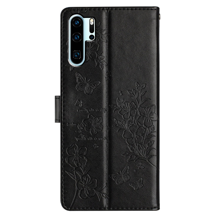 For Huawei P30 Pro Butterflies And Flowers Leather Phone Case