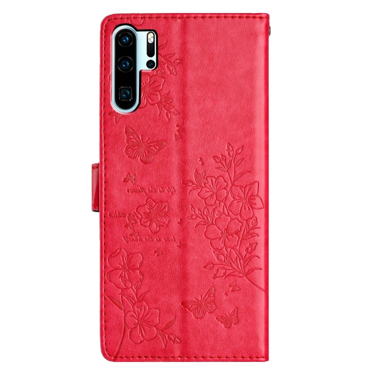 For Huawei P30 Pro Butterflies And Flowers Leather Phone Case
