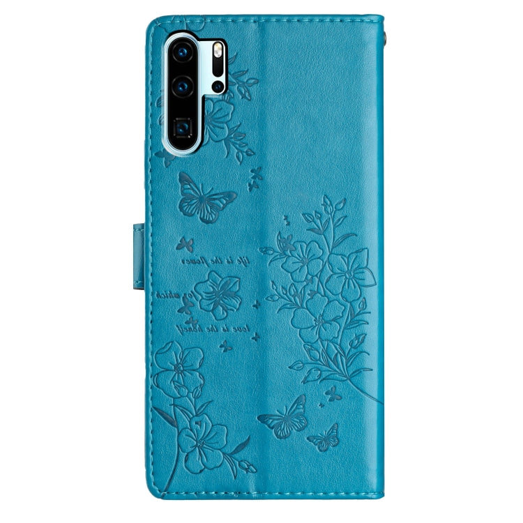 For Huawei P30 Pro Butterflies And Flowers Leather Phone Case