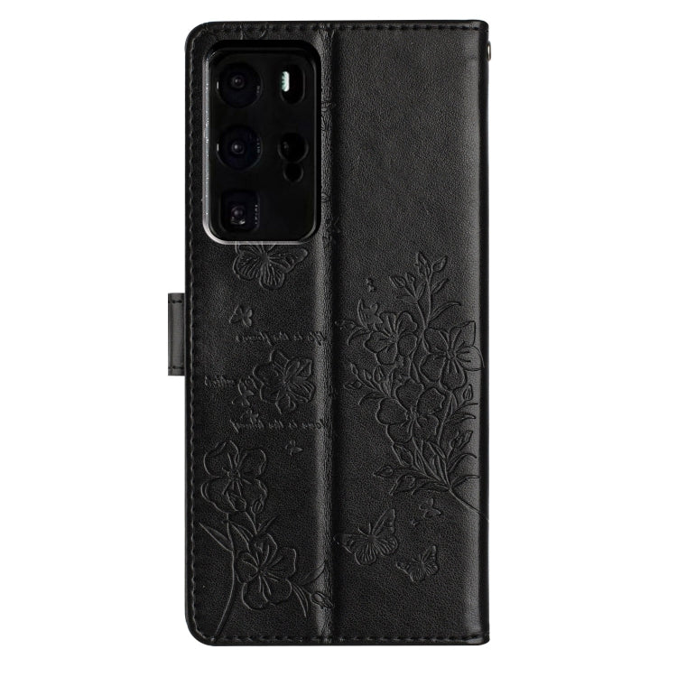 For Huawei P40 Pro Butterflies And Flowers Leather Phone Case