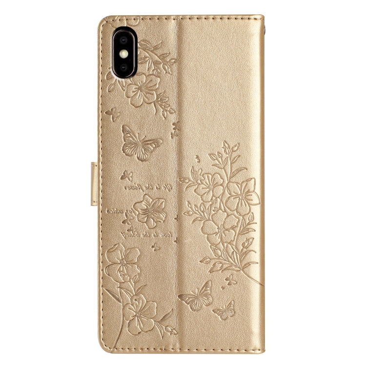 For Huawei Y5 2019 Butterflies And Flowers Leather Phone Case