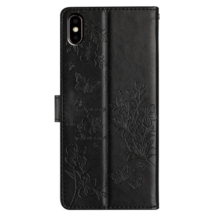For Huawei Y5 2019 Butterflies And Flowers Leather Phone Case