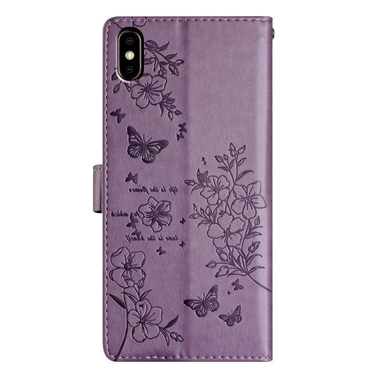 For Huawei Y5 2019 Butterflies And Flowers Leather Phone Case