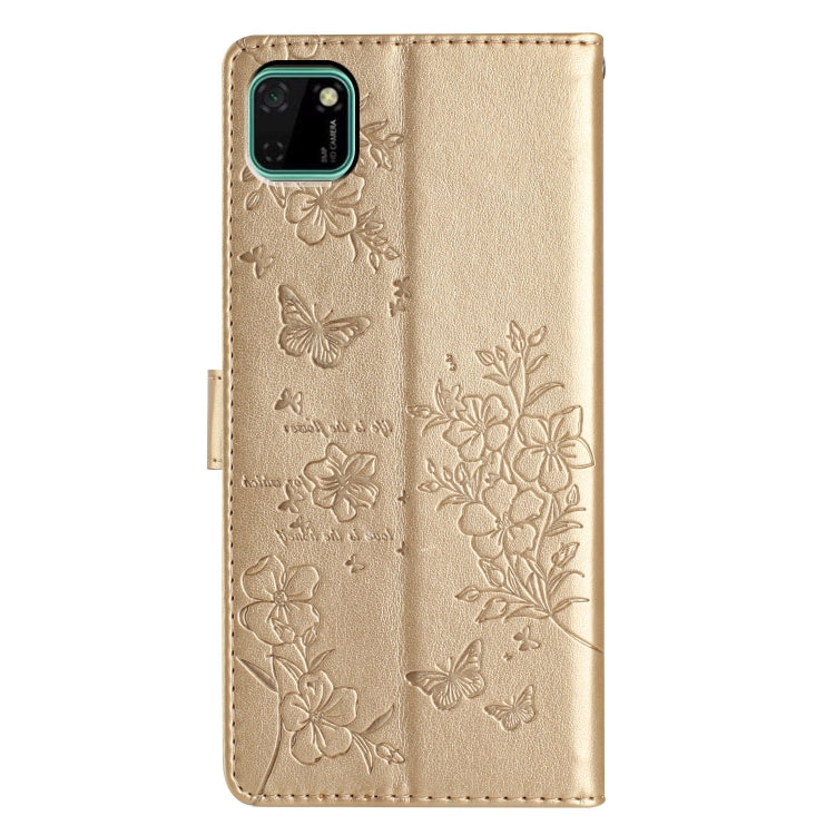For Huawei Y5p Butterflies And Flowers Leather Phone Case