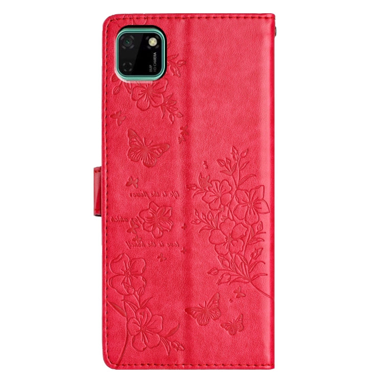 For Huawei Y5p Butterflies And Flowers Leather Phone Case