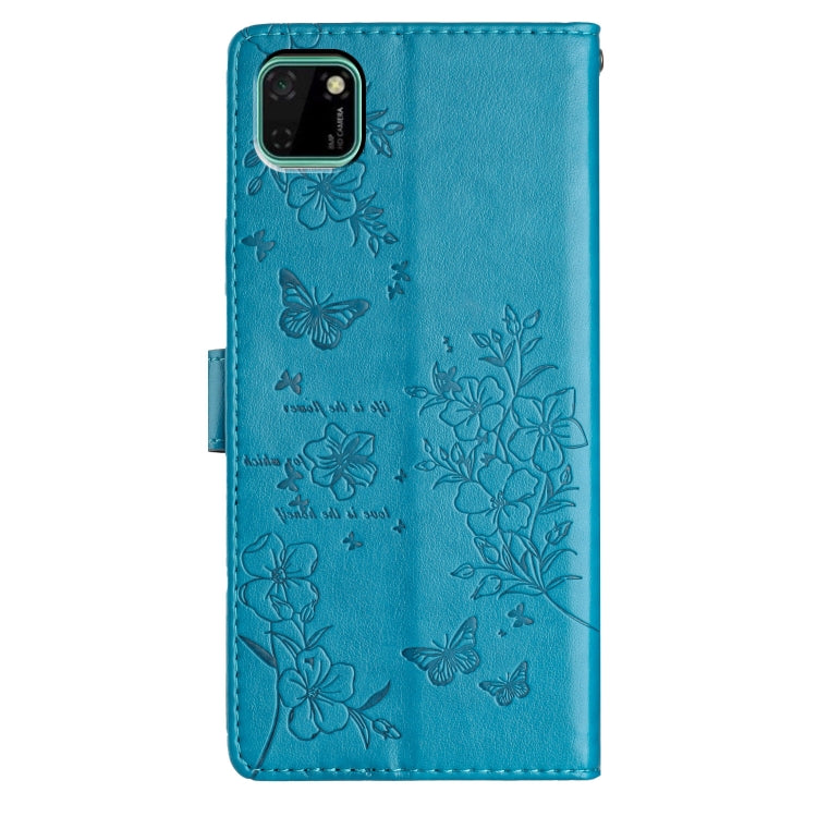 For Huawei Y5p Butterflies And Flowers Leather Phone Case