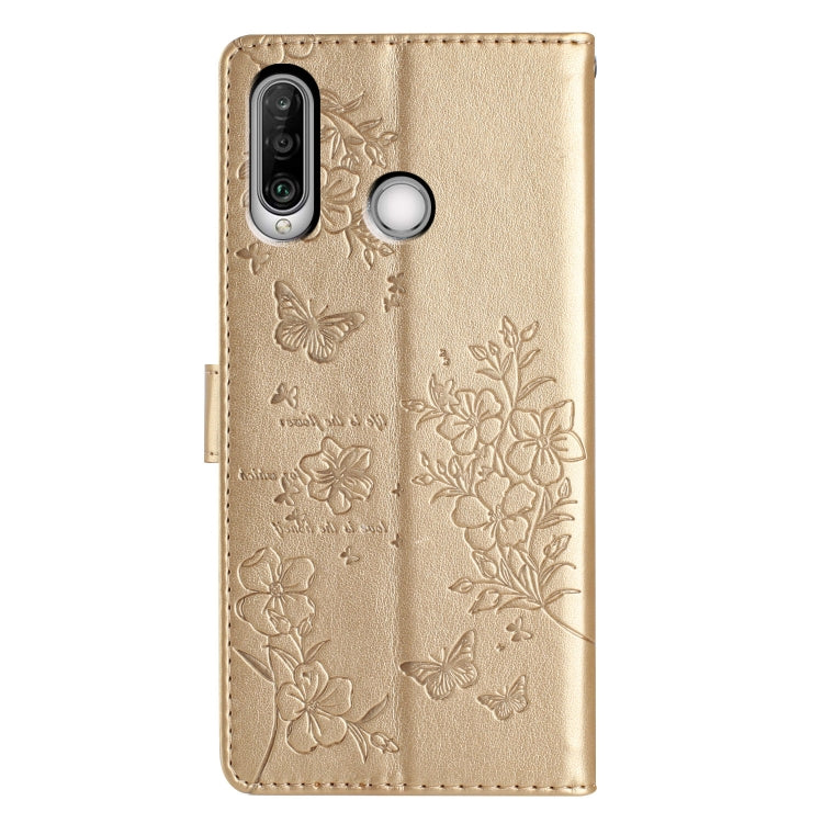 For Huawei Y6p Butterflies And Flowers Leather Phone Case