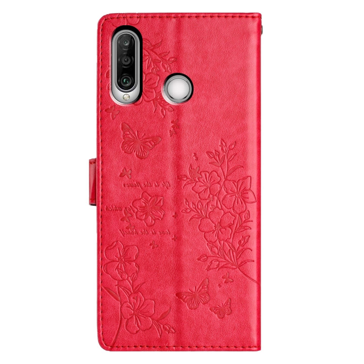 For Huawei Y6p Butterflies And Flowers Leather Phone Case