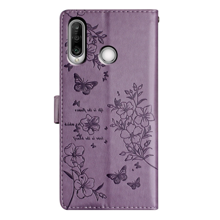 For Huawei Y6p Butterflies And Flowers Leather Phone Case