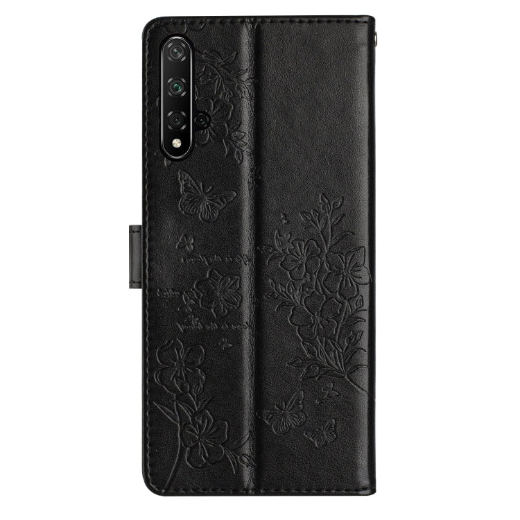 For Honor 20 Butterflies And Flowers Leather Phone Case