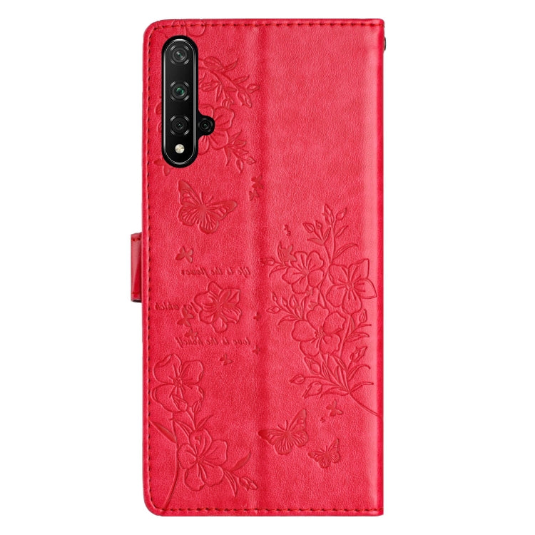 For Honor 20 Butterflies And Flowers Leather Phone Case