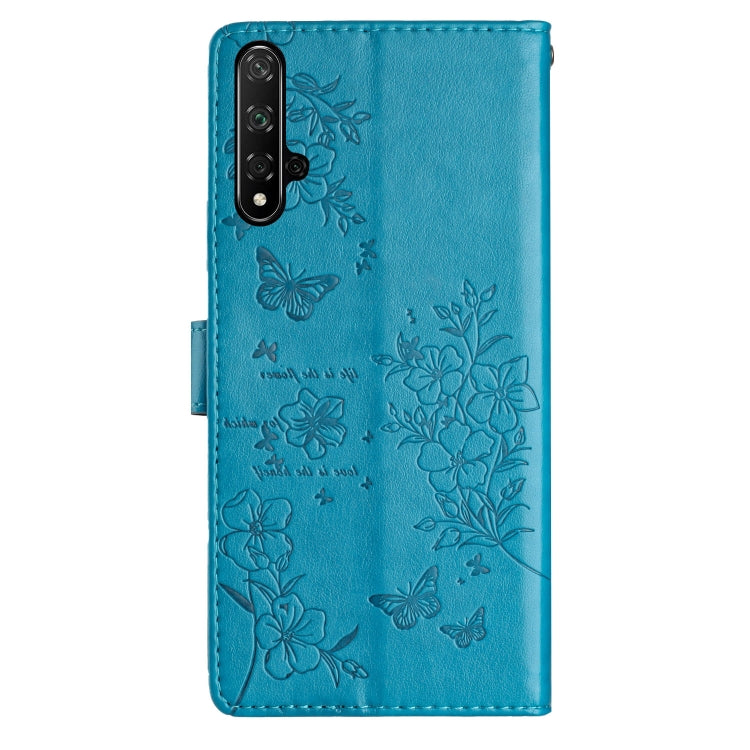 For Honor 20 Butterflies And Flowers Leather Phone Case