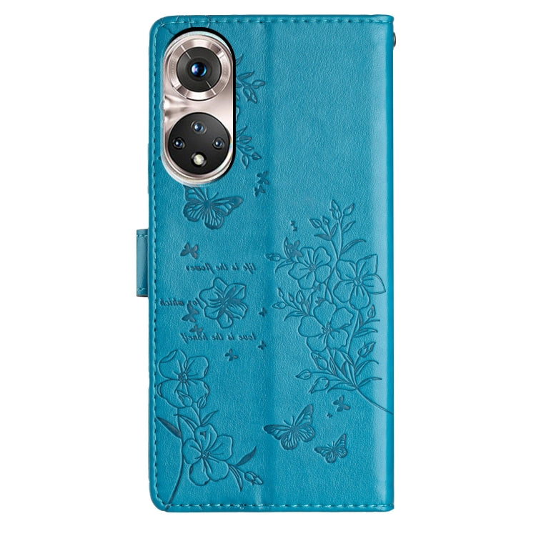 For Honor 50 5G Butterflies And Flowers Leather Phone Case
