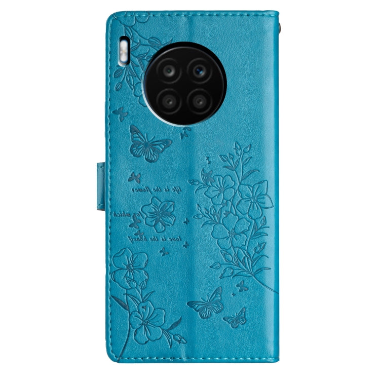 For Honor 50 Lite Butterflies And Flowers Leather Phone Case
