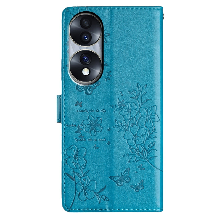 For Honor 70 5G Butterflies And Flowers Leather Phone Case