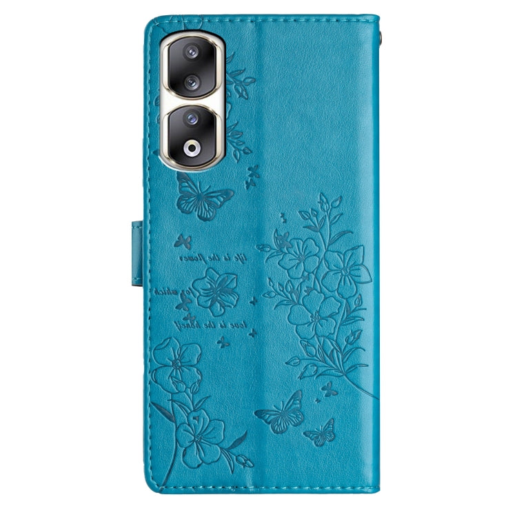 For Honor 90 Pro Butterflies And Flowers Leather Phone Case