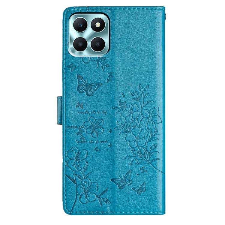 For Honor X6a Butterflies And Flowers Leather Phone Case