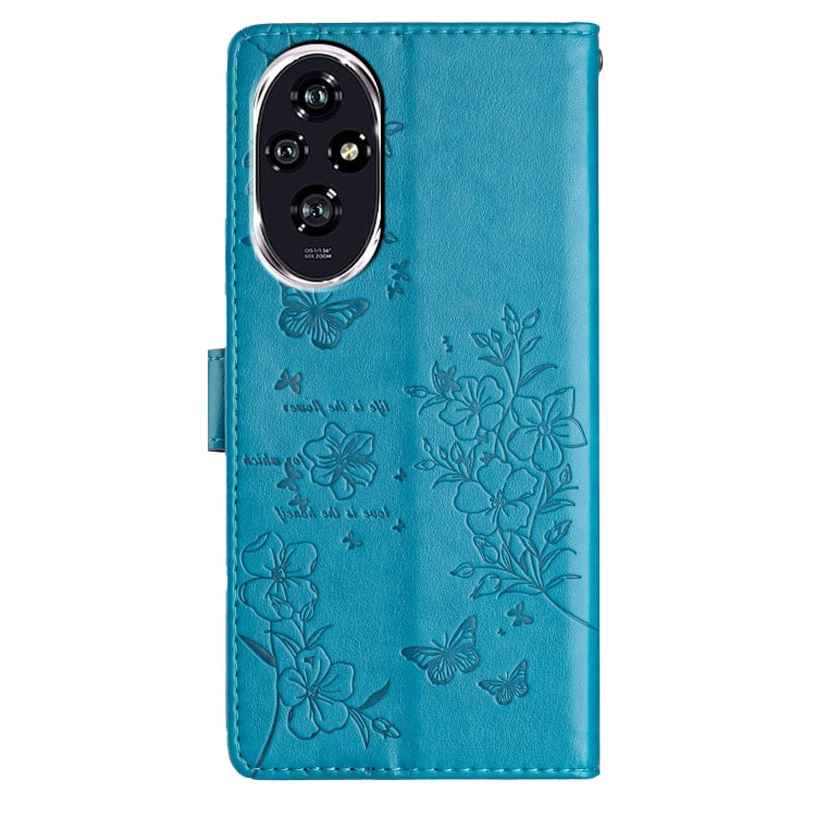 For Honor 200 Butterflies And Flowers Leather Phone Case
