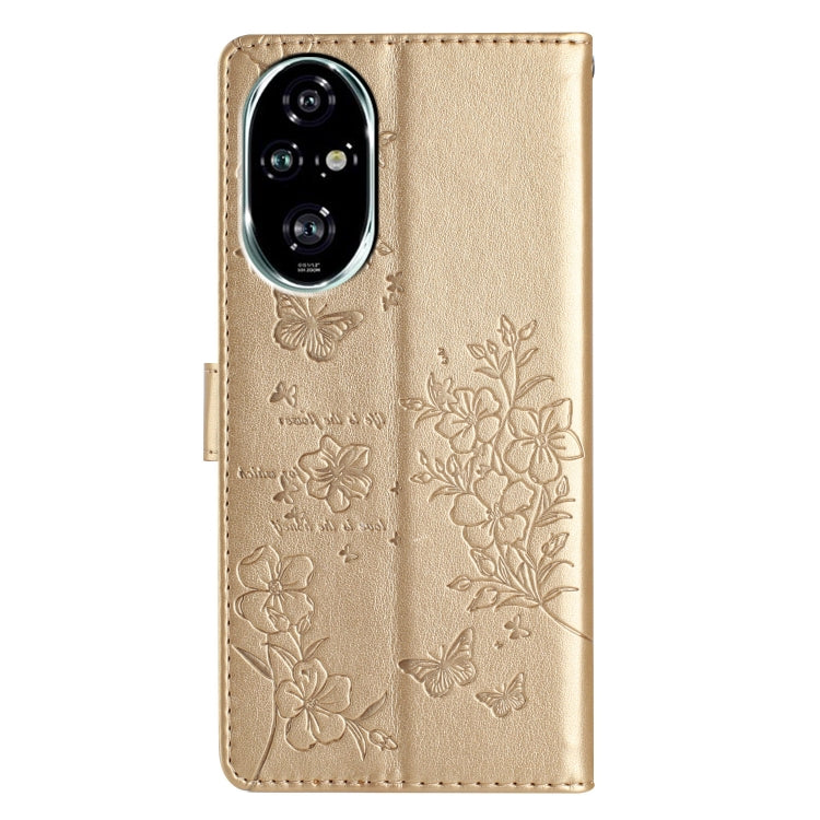 For Honor 200 Pro Butterflies And Flowers Leather Phone Case