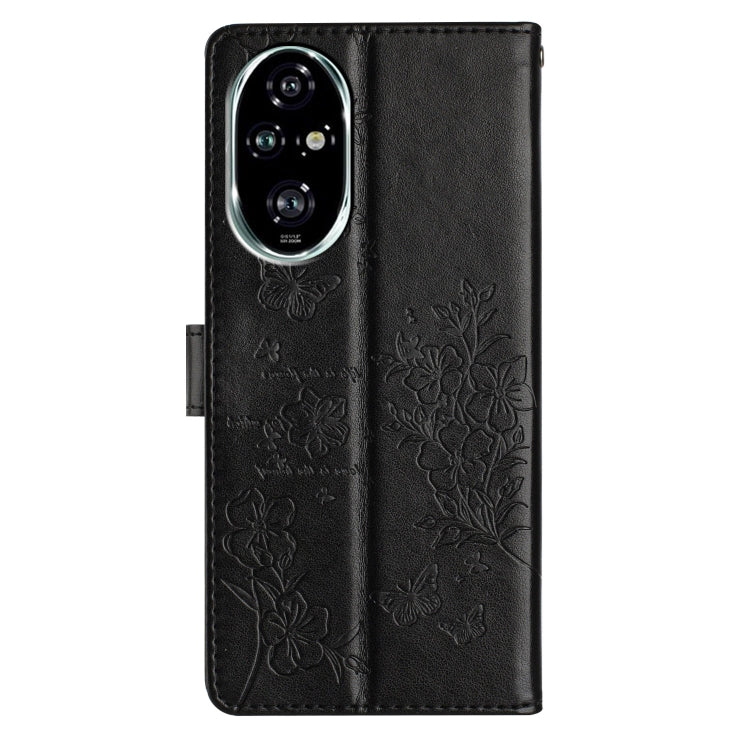 For Honor 200 Pro Butterflies And Flowers Leather Phone Case