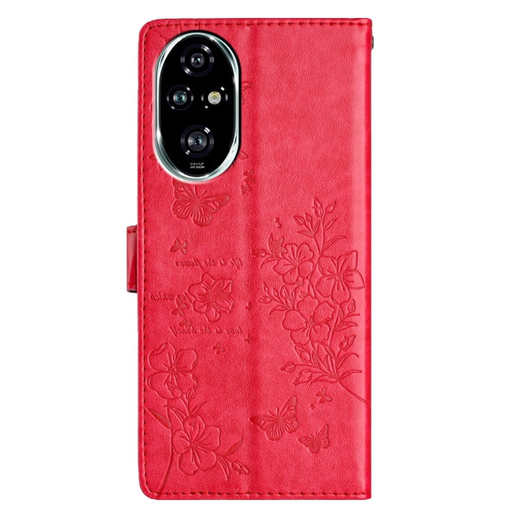 For Honor 200 Pro Butterflies And Flowers Leather Phone Case