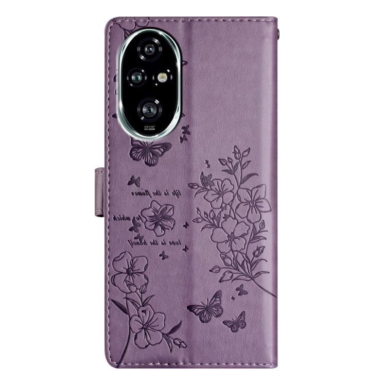 For Honor 200 Pro Butterflies And Flowers Leather Phone Case