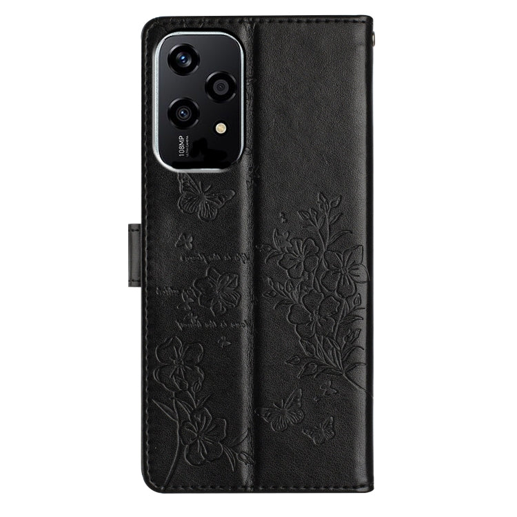 For Honor 200 Lite Global Butterflies And Flowers Leather Phone Case