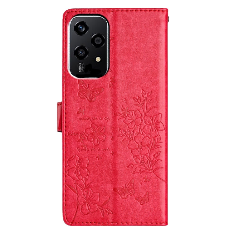 For Honor 200 Lite Global Butterflies And Flowers Leather Phone Case