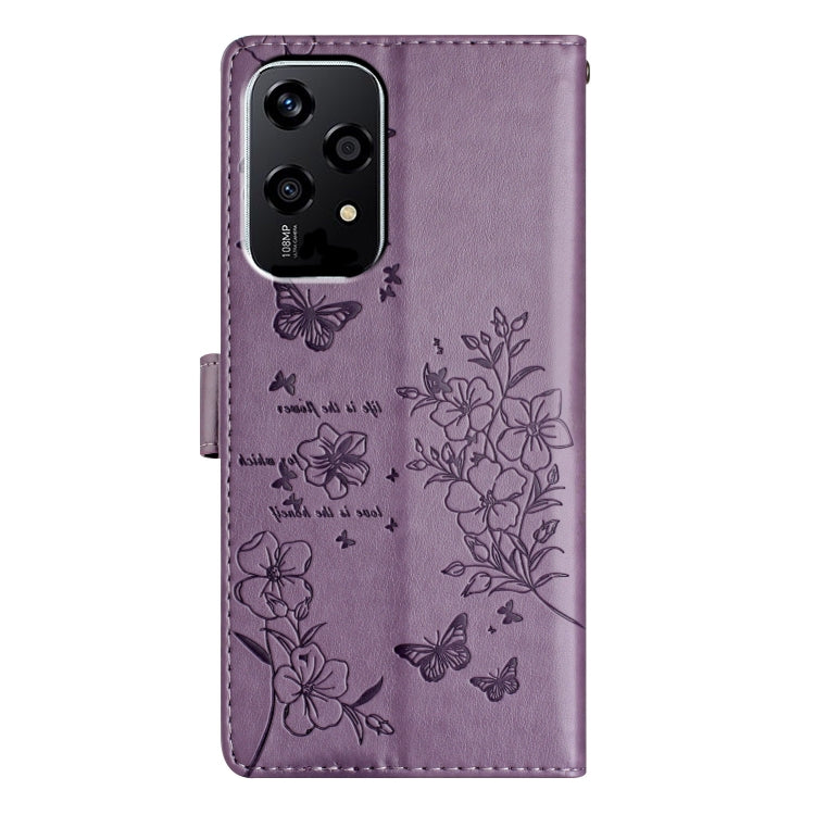 For Honor 200 Lite Global Butterflies And Flowers Leather Phone Case