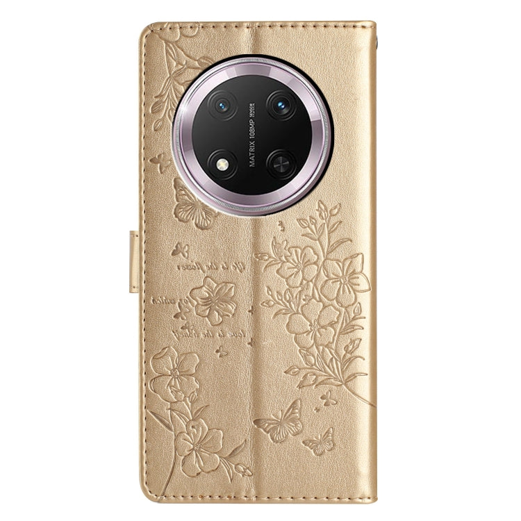 For Honor X9c Butterflies And Flowers Leather Phone Case