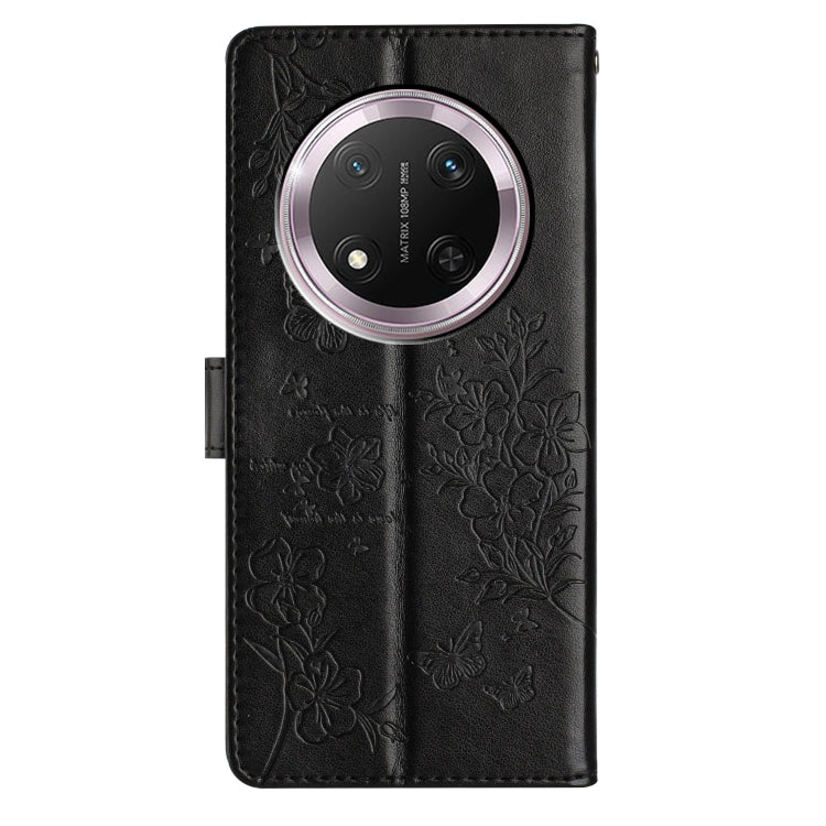 For Honor X9c Butterflies And Flowers Leather Phone Case
