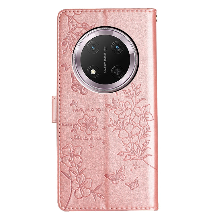 For Honor X9c Butterflies And Flowers Leather Phone Case