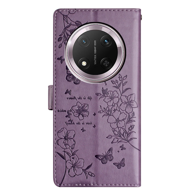 For Honor X9c Butterflies And Flowers Leather Phone Case
