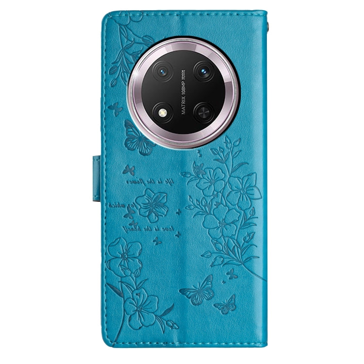 For Honor X9c Butterflies And Flowers Leather Phone Case