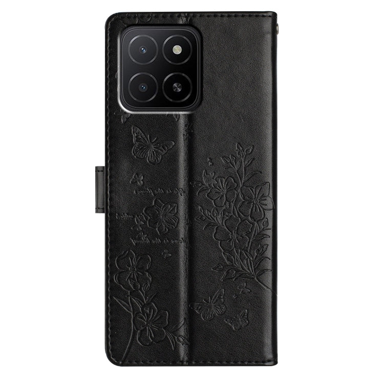 For Honor X5b Butterflies And Flowers Leather Phone Case