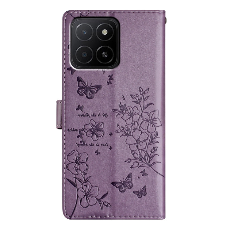 For Honor X5b Butterflies And Flowers Leather Phone Case
