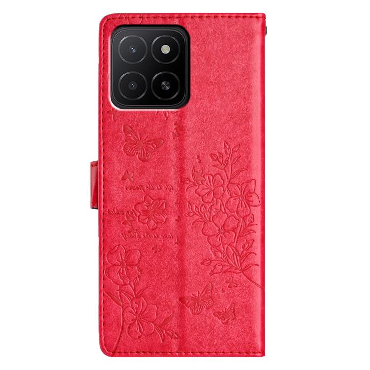 For Honor X6c 4G Butterflies And Flowers Leather Phone Case